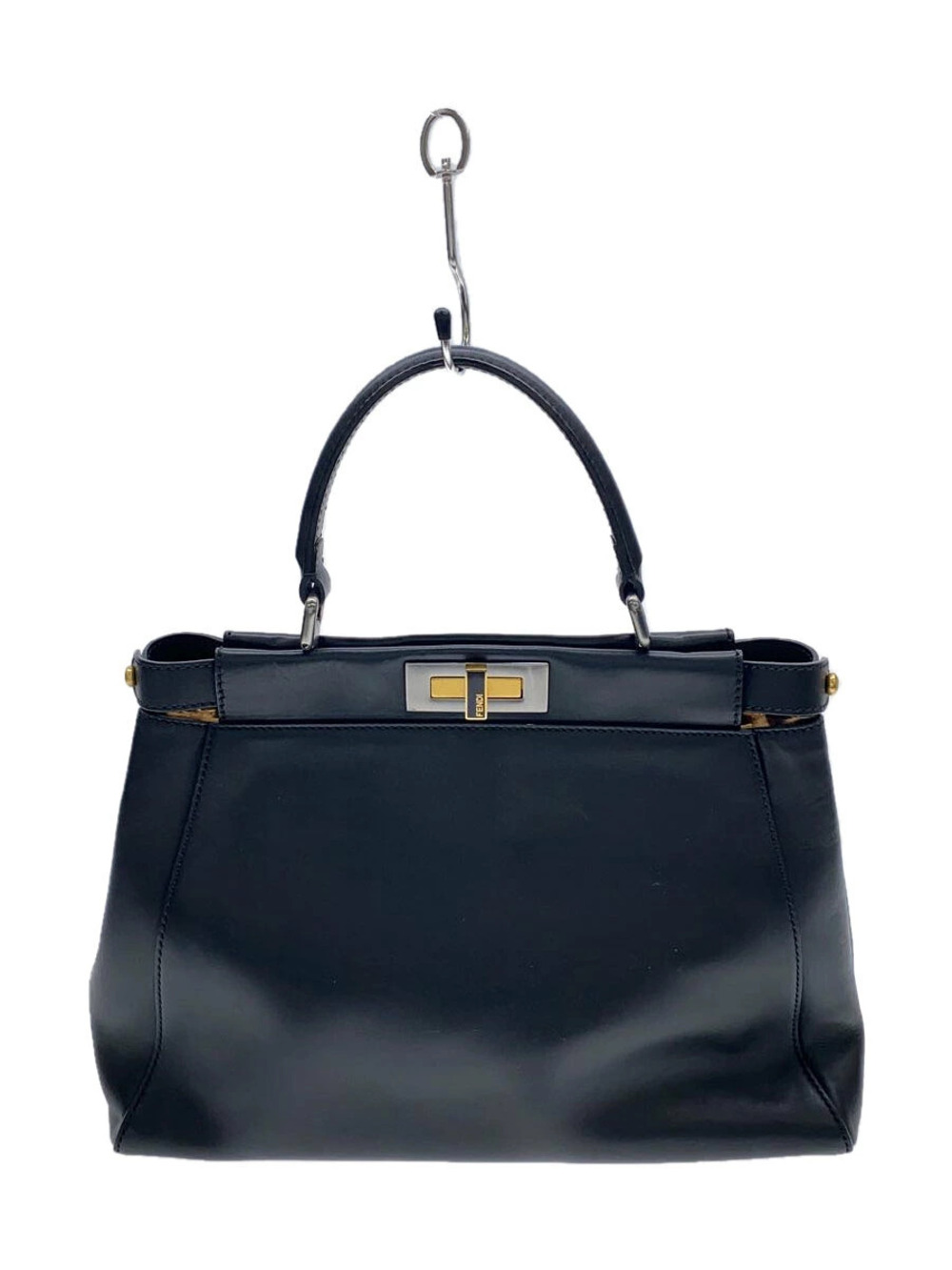 Fendi Handbag Leather Black Peekaboo